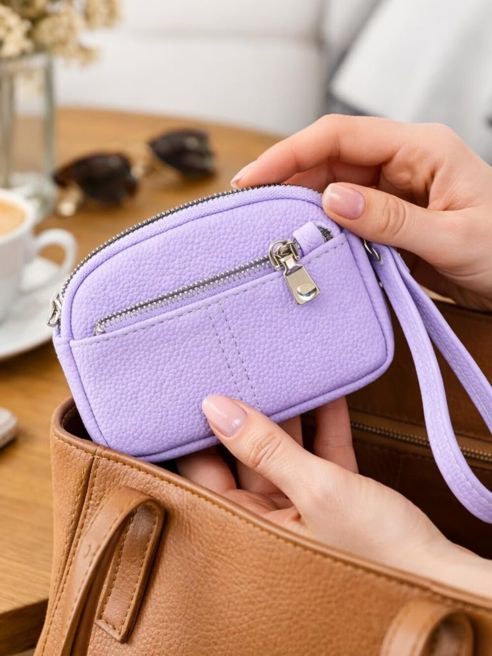 Wallets for Women, RFID Small Ladies Wallet, Wrislet Wallet Coin pouch Multi Car